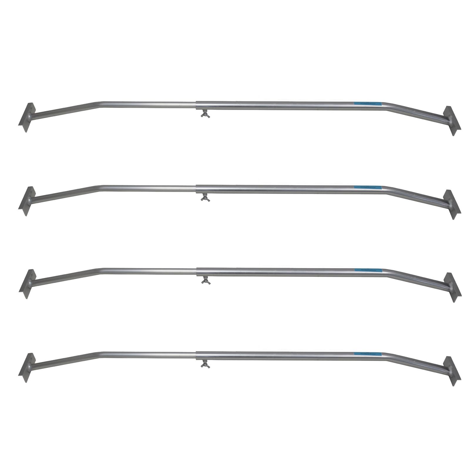 TRUTZHOLM 4X Anhänger Flachplanenbügel 130-210 cm verstellbar mit Flügelschraube Planenstütze Alu-Bügel für Anhängerplane Flachplanenstütze