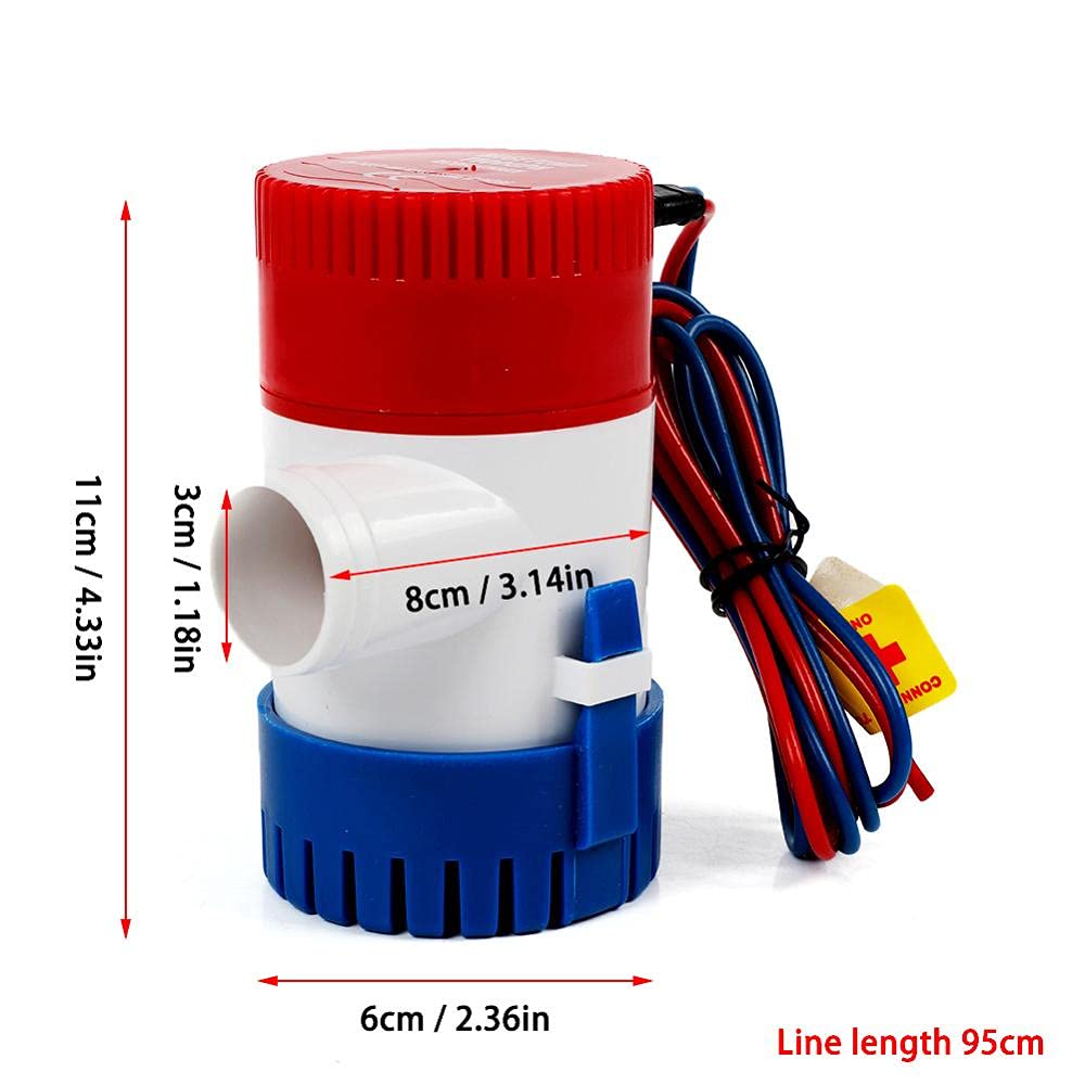 Pompe idrauliche elettriche 110. 0GPH 12 / 24V Pompa dell'acqua del pozzo di sentina sommergibile marino elettrica con interruttore for l'interruttore di controllo automatico della barca Pompe dell'ac
