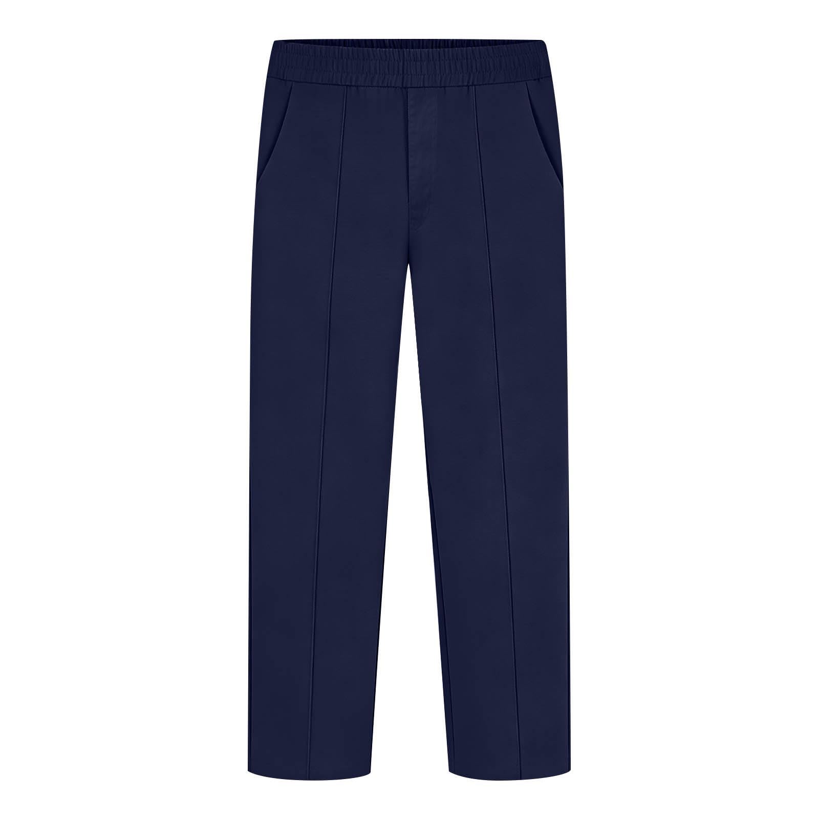 Boys Pants Elastic Waist Trousers Youth Chinos Trousers Pull On Relaxed School Uniform Pants Comfort Twill Pants - 5
