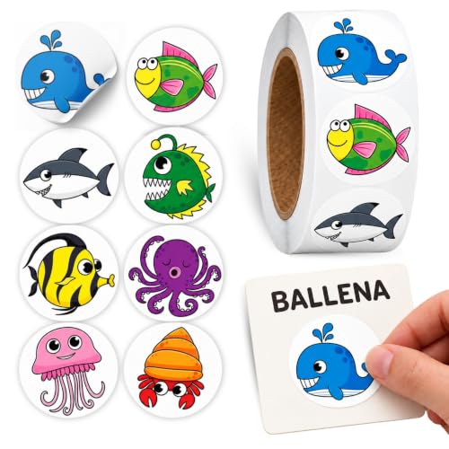 Rollo Pegatinas animales acuáticos Océano, aquatic animal stickers, 1 Unid