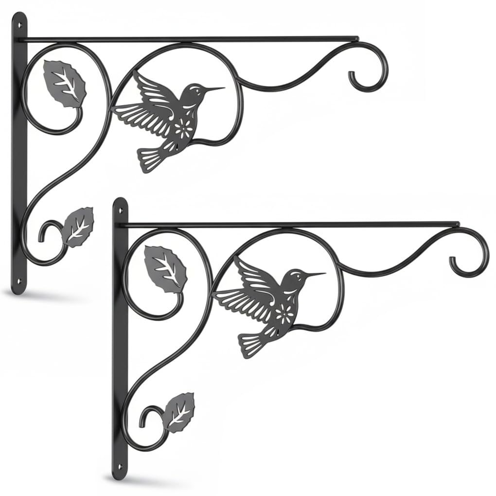 Crochets en métal 12 x 9 pour plantes suspendues et mangeoires, lot de 2 supports