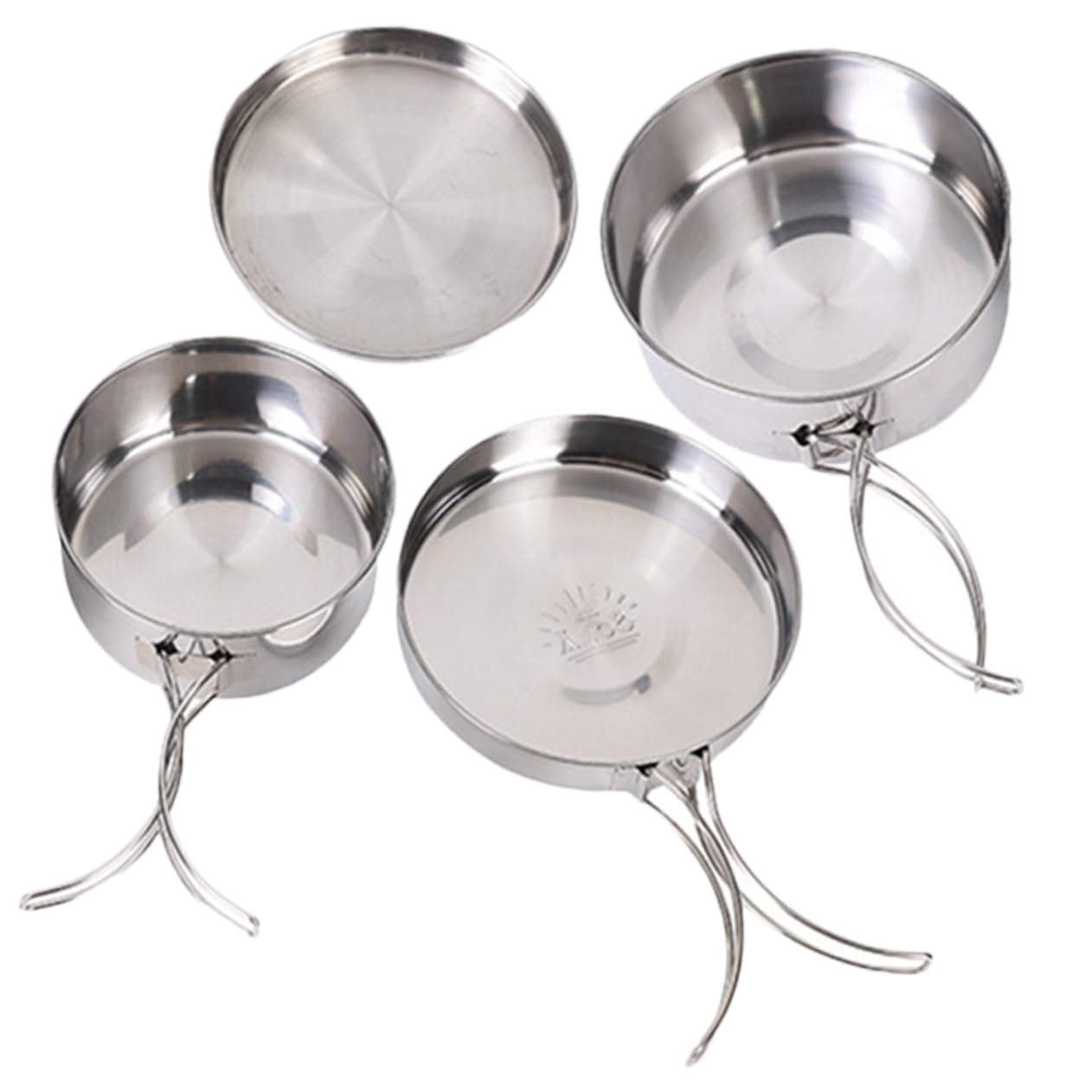 Milisten Set de Casseroles Acier Inoxydable pour Camping Ustensiles de Cuisine Pratiques et pour Randonnée BBQ et Activités de Plein Air