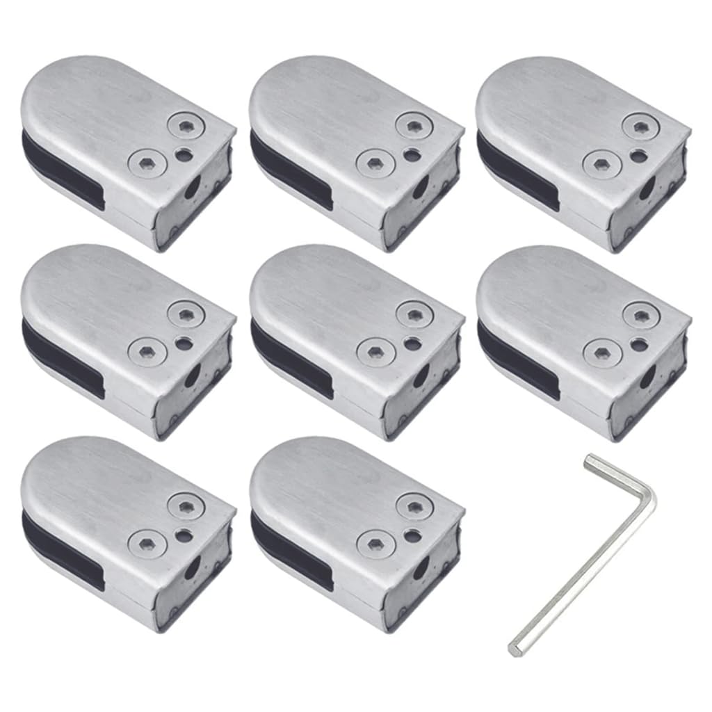 Pinces à verre 8 pièces inox pour sécuriser la balustrade du balcon et la terrasse