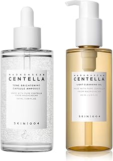 SKIN1004 Madagascar Centella Tone Brightening Capsule Ampoule 100ml and Light Cleansing Oil 200ml Bundle
