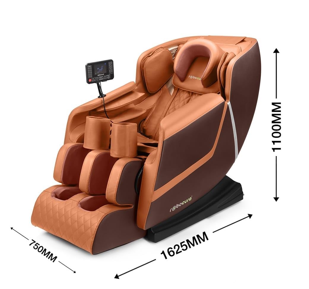 Robocura Full Body Massage Chair,Foot Massager Machine, Brown