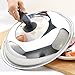 KJWESCYIV Free-Standing Pan Lid with Tempered Glass Fits All Pots and Pans, Replacement Cookware Frying Pan Cover and Iron Skillet Lid Steaming Cover Dome Lid-32CM(42CM)
