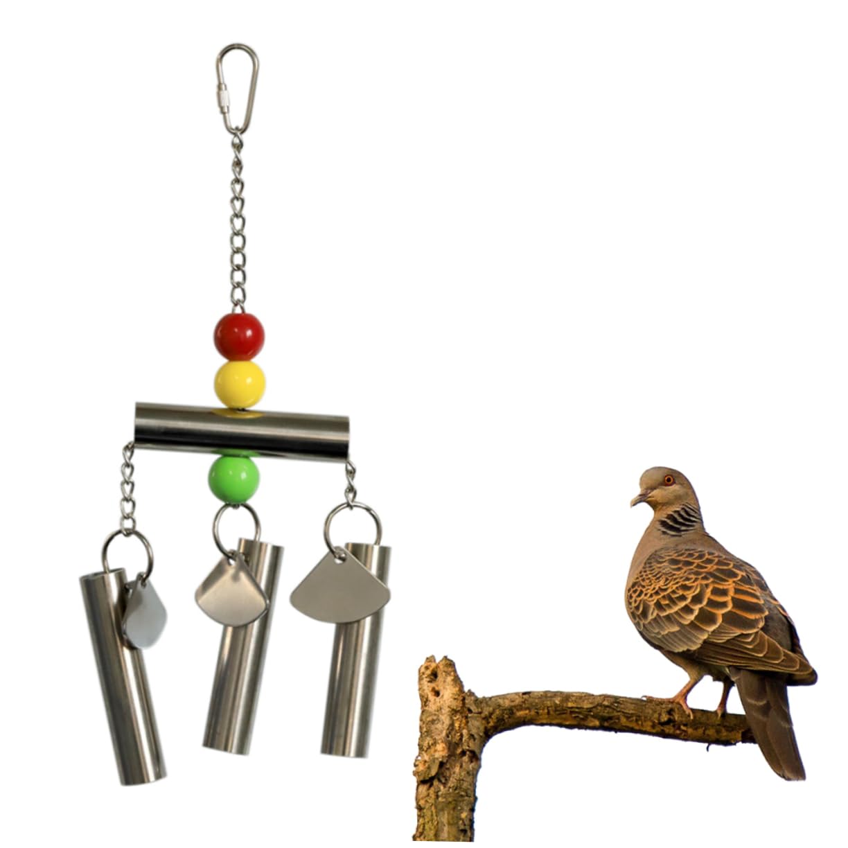 FRCOLOR 3stücke Vogelspielzeug Mit Glocke Für Mittelgroße Und Große Papageien Und Eichhörnchen Zufällig Gefärbten Perlen Für Käfigspiele