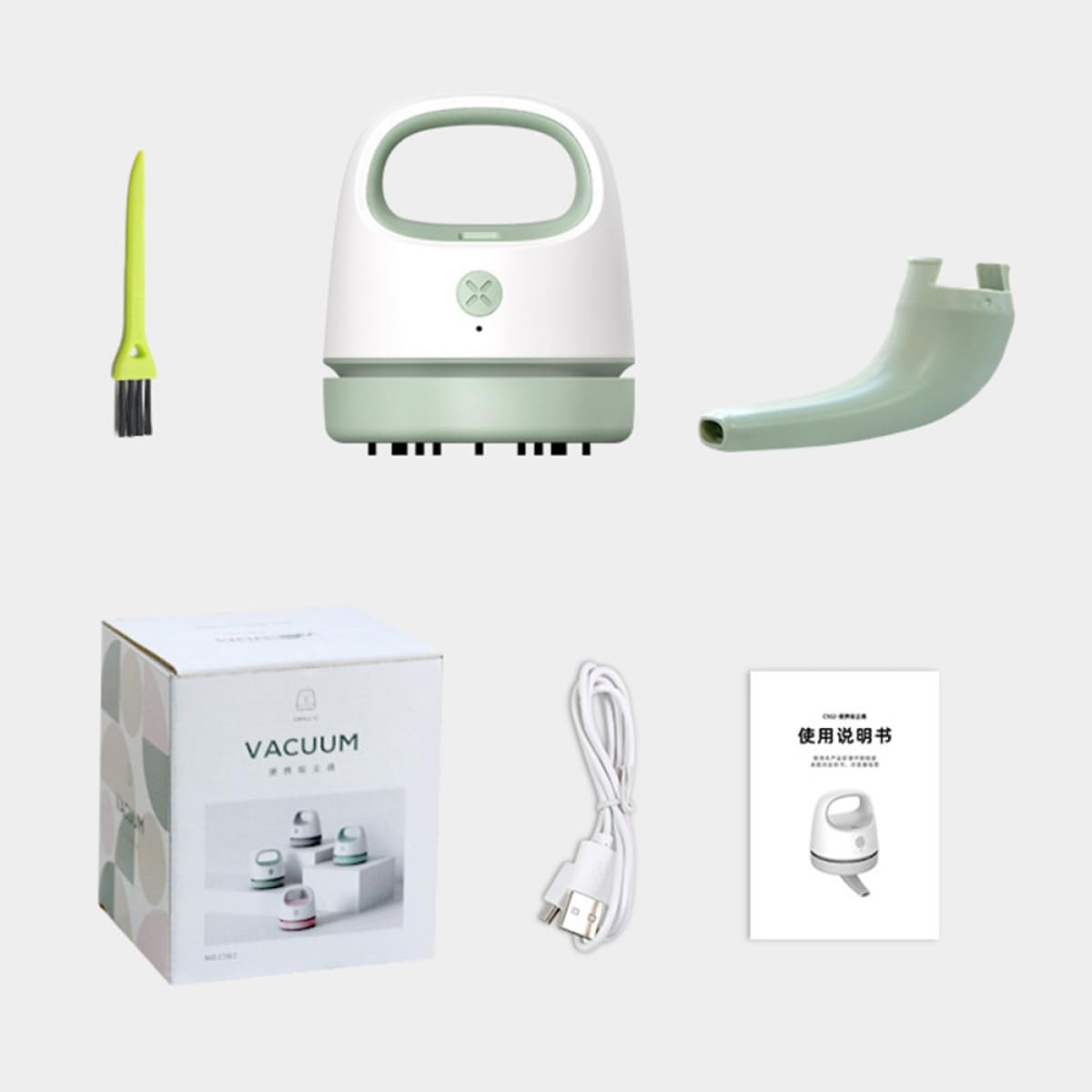 Abaodam Aspirapolvere Portatile da Tavolo Wireless Design Ergonomico, Materiale Abs, per Casa e Ufficio, Pulitore Elettrico Ricaricabile e Compatto