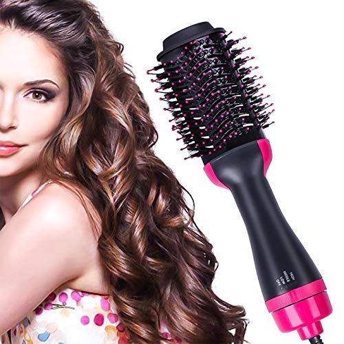 Hair Dryer Brush,4 IN 1 Hot Air Brush Hair Dryer & Volumizer with Negative Ionic for Drying Styling Straightening and Curling Suitable for All Hair Types