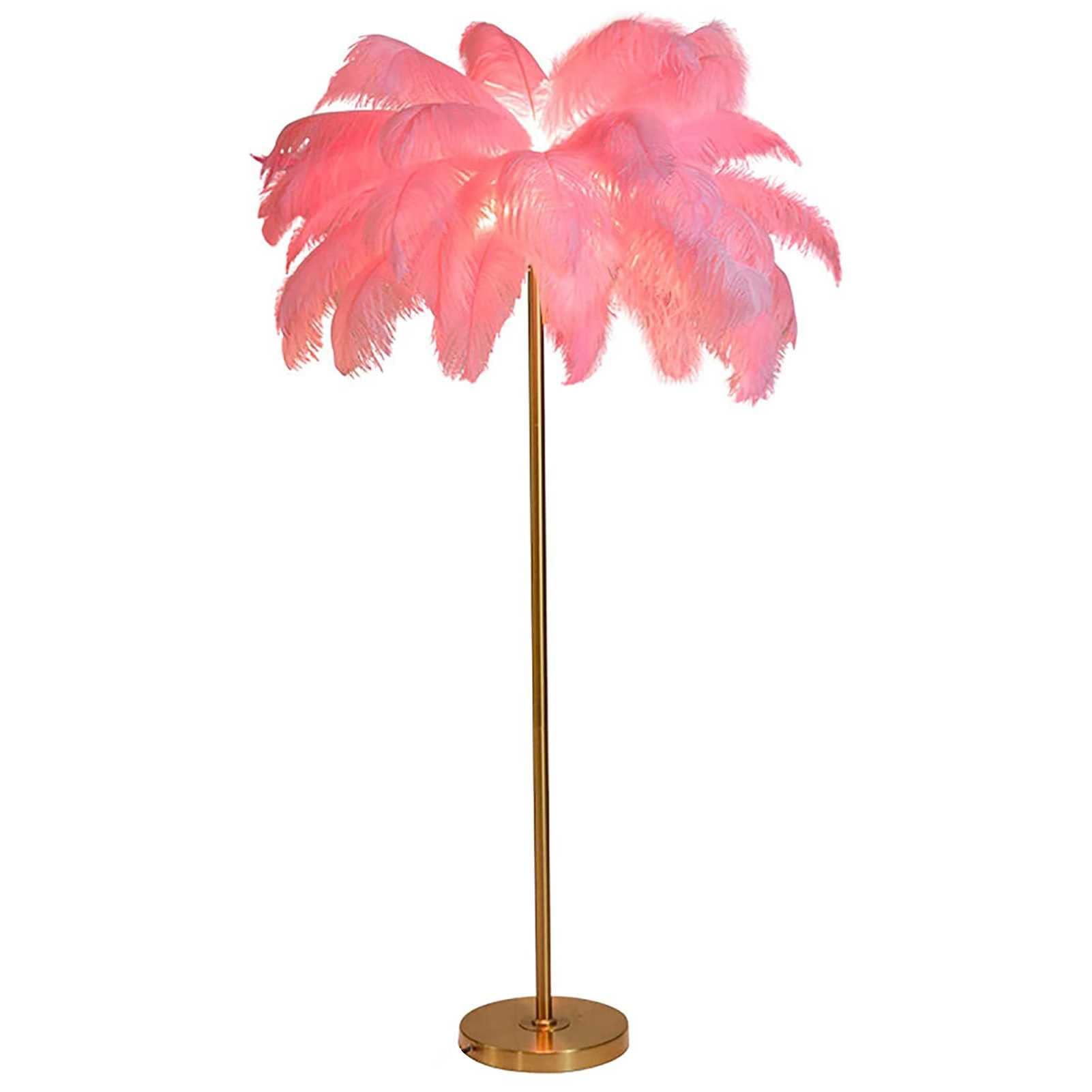 Ostrich Feather Floor Lamp, Simple Living Room Standing Lamps, LED Dimmable Tall Corner Lamp, Princess Bedroom Decoration Light