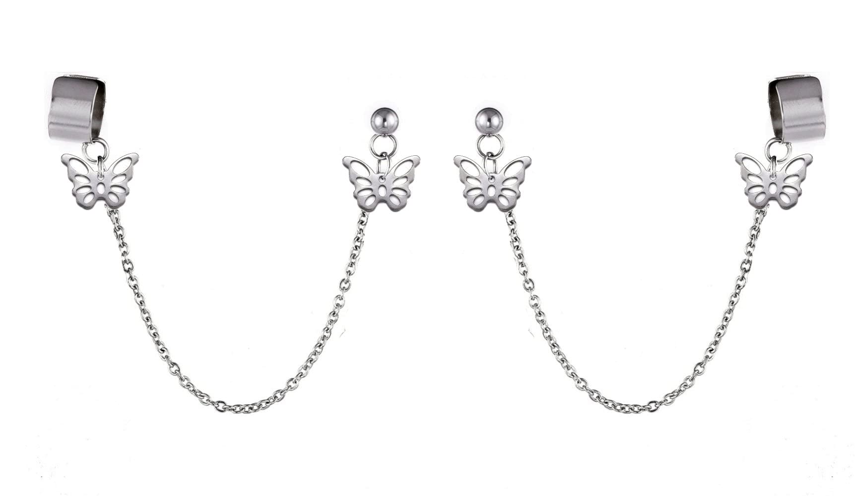 Via Mazzini Fashionable Hanging Butterfles With Chain Stud Cum Ear Cuff Earrings For Women And Girls (ER2058) 1 Pair (B0BBVHS2PG) Amazon Price History, Amazon Price Tracker
