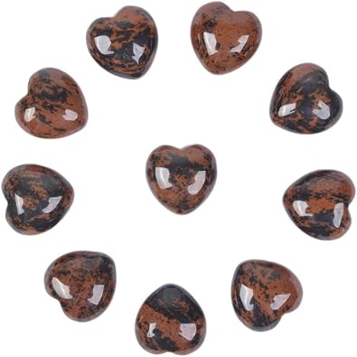 Healing Crystal Gemstone Mini Puffy Heart 20mm Pocket Stone Iron Gift Box