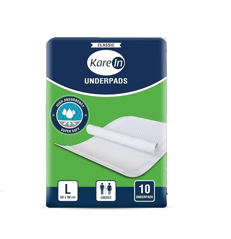 KareIn Classic Underpads, Large, 60 x 90 Cm, Superior Absorbency, Leak Proof, 10 Count (Pack of 1) (B0CVQL34H6) Amazon Price History, Amazon Price Tracker
