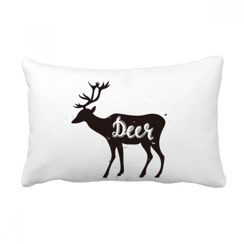 Oreiller lombaire cerf noir et blanc pour sublimer votre décoration de salon moderne