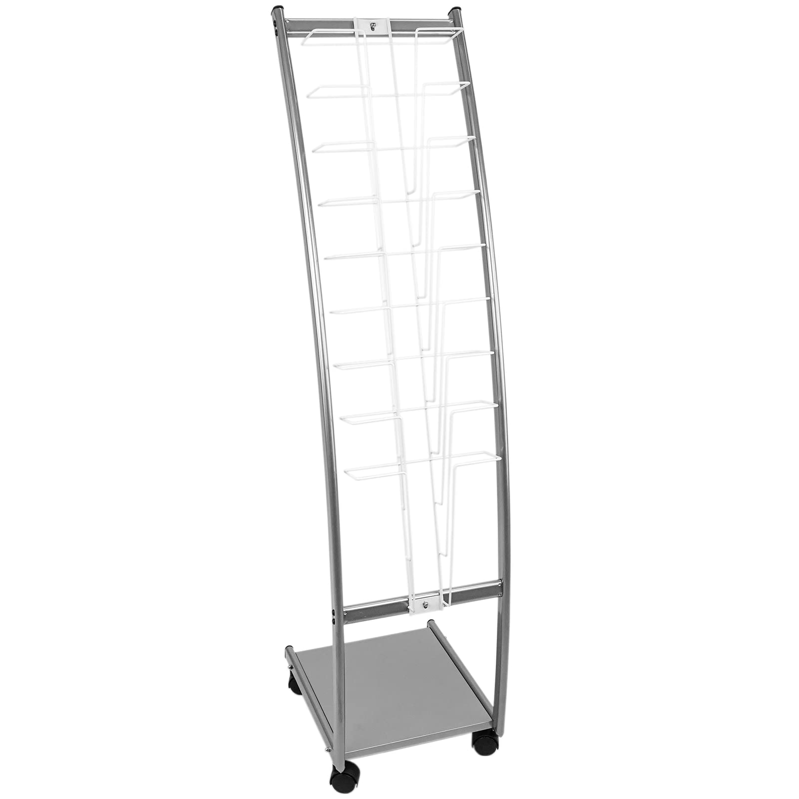 PrimeMatik - Espositore da Terra 31 x 126 x 35 cm con 6 Scomparti per brochure e riviste