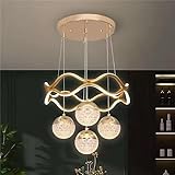 blissbells Modern Rings Gold Large Chandelier Dimmable Ceiling LED Light for Dinning Room, Living Room (Ring Chandelier)