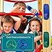 Restroma 4 Pack Playground Accessories for Kids Outdoor Playground Steering Wheel Priate Ship Wheel Plastic Telephone Phone Toy Swing Set for Playground Backyard Playhouse Tree House (Green,Blue)