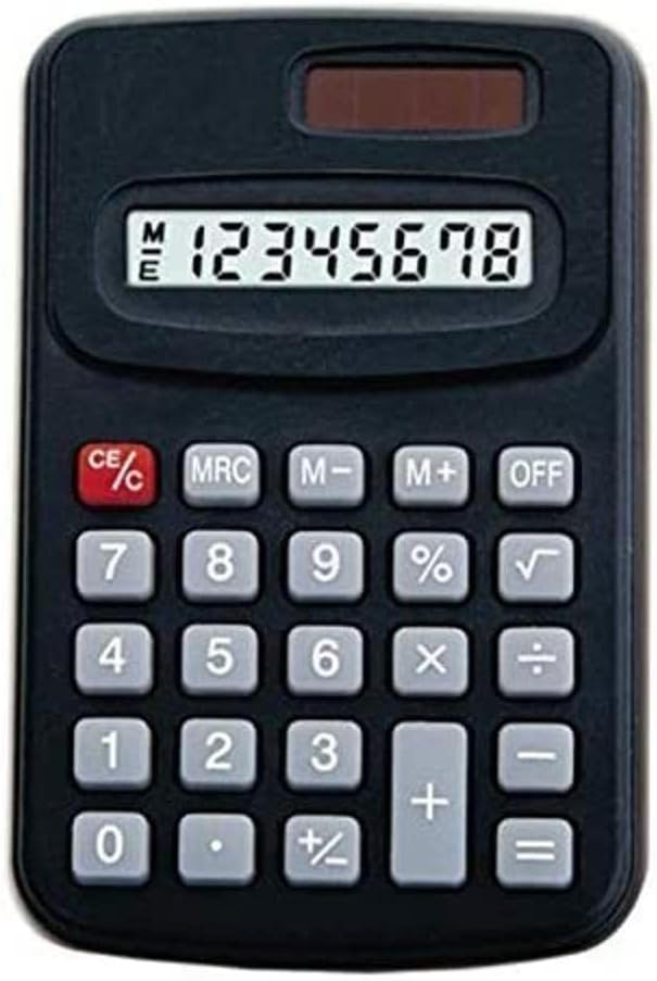 – MSC Mini Battery/Solar 8-Digit Pocket Calculator Ideal Stationery for School/Office 1pc