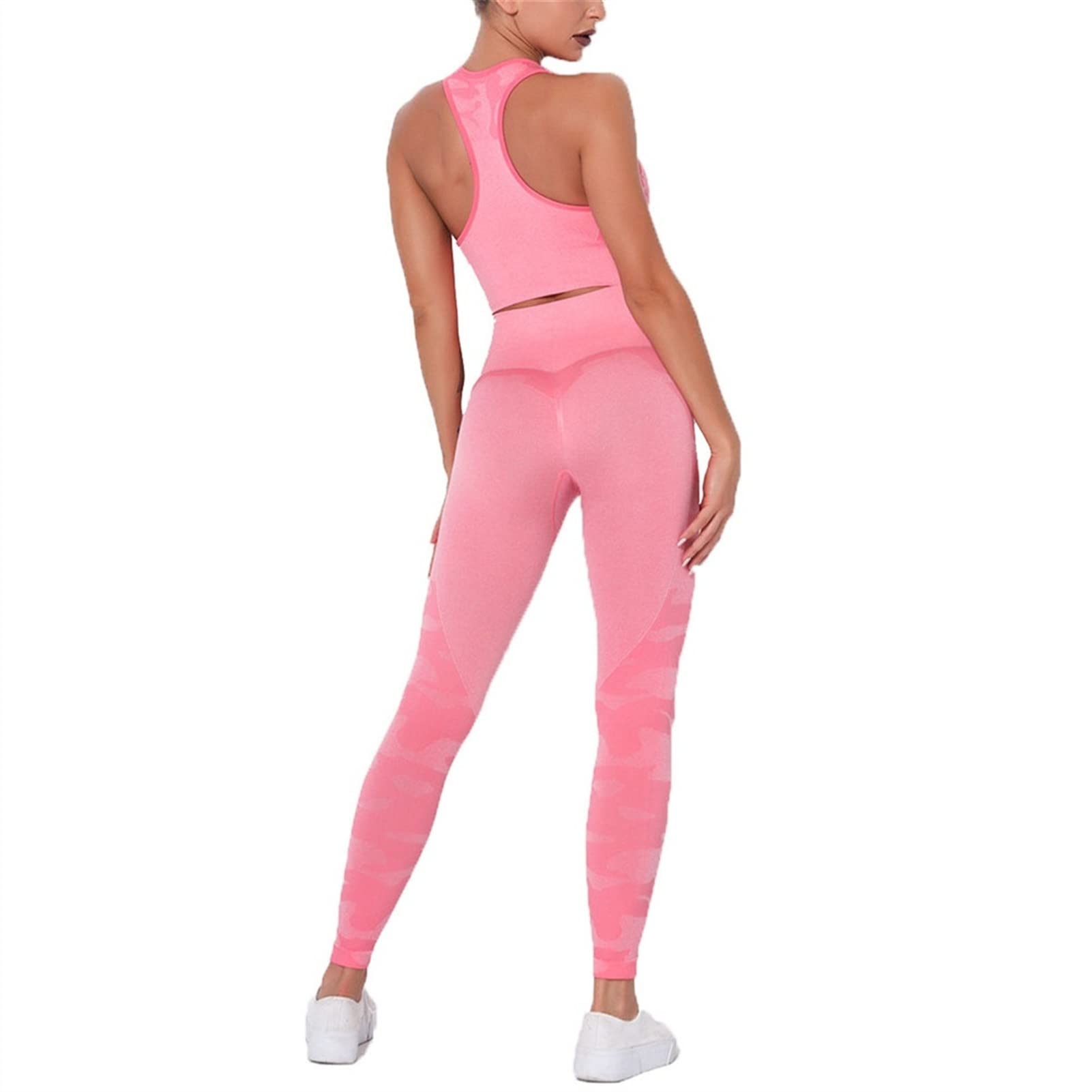 Damskie dresy treningowe do jogi, strój dla kobiet, zestaw 2 sztuki, nakładka do jogi Scrunch tłok, gimnastyka, legginsy bez ramion, sportowy biustonosz z rękawami crop Top Yoga Fitness dres treningowy 2 sztuki