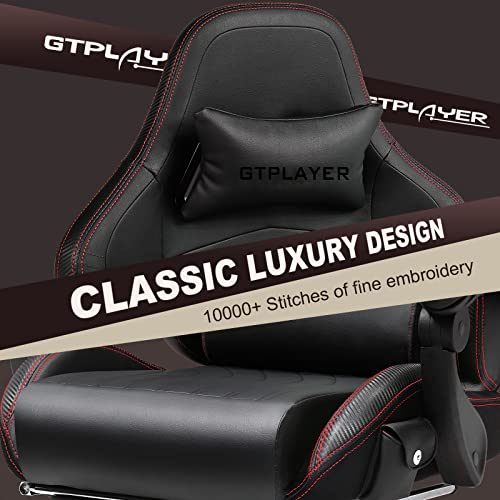 Sedia Gaming Ergonomica con Poggiapiedi e Altoparlante Bluetooth Poltrona Ufficio Scrivania Sedie Girevole Musicale con Braccioli di Collegamento - Sedia gaming - Immagine 4