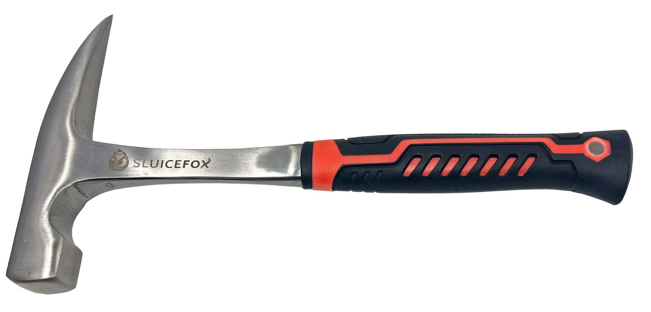 Sluice Fox Rock Hammer for Gold Mining kit; 12" Geology Pick Hammer for Gold Rush Prospecting; Portable Geological Mining Tool with 12 inch Handle and 20 Ounce, 7 inch Long Head