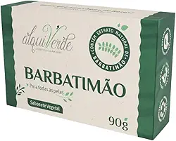 Kit com 3 Sabonetes Naturais Alquiverde de Barbatimão 90g Cada - Ação Antisséptica Cicatrizante para Pele