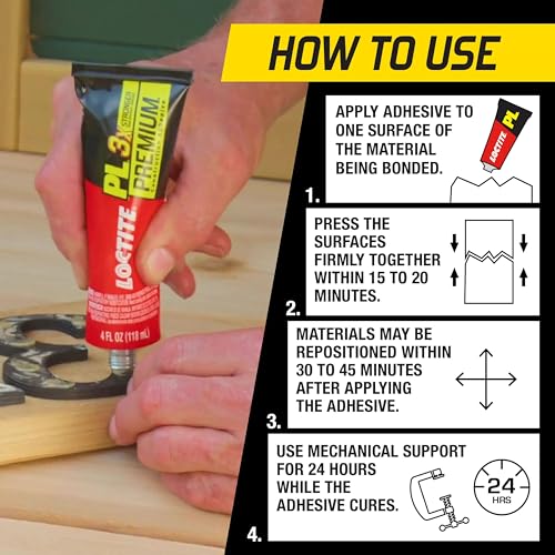 Image of Loctite PL Premium Polyurethane Construction Adhesive, 4 fl oz Squeeze Tube, 6 Pack