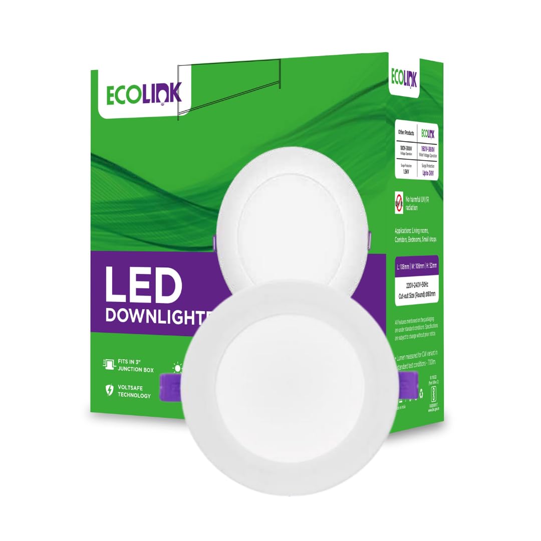 See full amazon price history chart for EcoLink 7W Concealed JB Ceiling Light | Round Ceiling LED Downlighter for Home & Hall | Cut Out: 3 inch, Color: Cool Day Light, Pack of 1 EcoLink 7W Concealed JB Ceiling Light | Round Ceiling LED Downlighter for Home & Hall | Cut Out: 3 inch, Color: Cool Day Light, Pack of 1 (B0D2DGTV26) Amazon Price History, Amazon Price Tracker