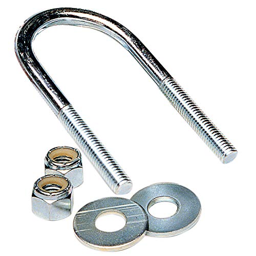 Image of Tie Down Engineering 86216 Zinc-Plated Round U-Bolt - 3 /8 inch-16 Diameter x 1-3 /4 inch Width x 4-13 /16 inch Depth