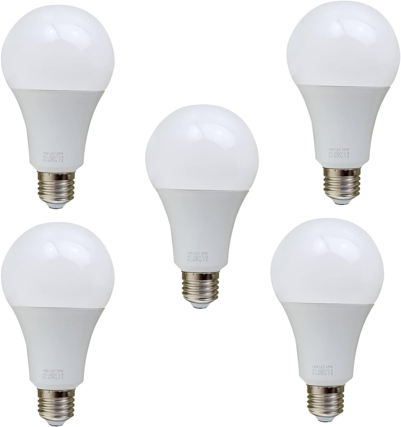 LEDSone E27 Screw Led Bulb,Light Bulbs 25W, A60 800lm, Warm White,CRI>80,Non Flicker,Non Dimmable, 5 Pack