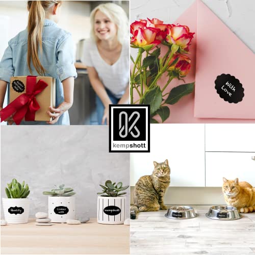 Chalkboard Labels For Jars 162Pcs - Waterproof Reusable Chalk Sticker Labels For Containers Storage Jars - 12 Unique Shapes & 3 Sizes Includes Erasable Liquid Chalk Marker & Mini Towel (Pack Of 162) #TOP7