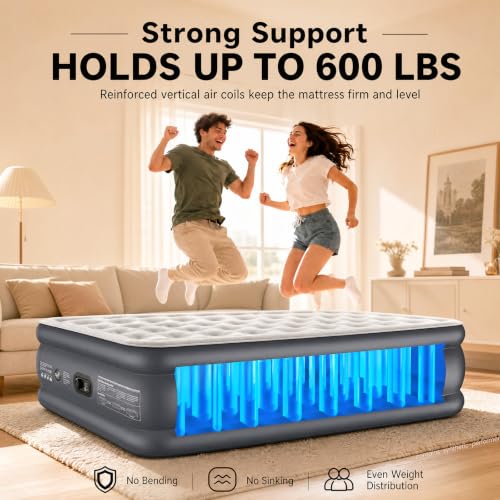 Image of OlarHike Full Air Mattress Built-in Pump，20 inch Air Bed for Home,600LBS