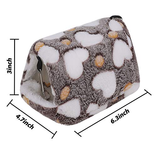 Image of Warm Bird Nest House Winter Parrot Hanging Hammock Cage Tent Plush Bird Hut Hideaway Cute Guinea Pig Hamster House Cave Small Animal Sleeping Bed for Gerbil Parakeet Squirrel Hedgehog