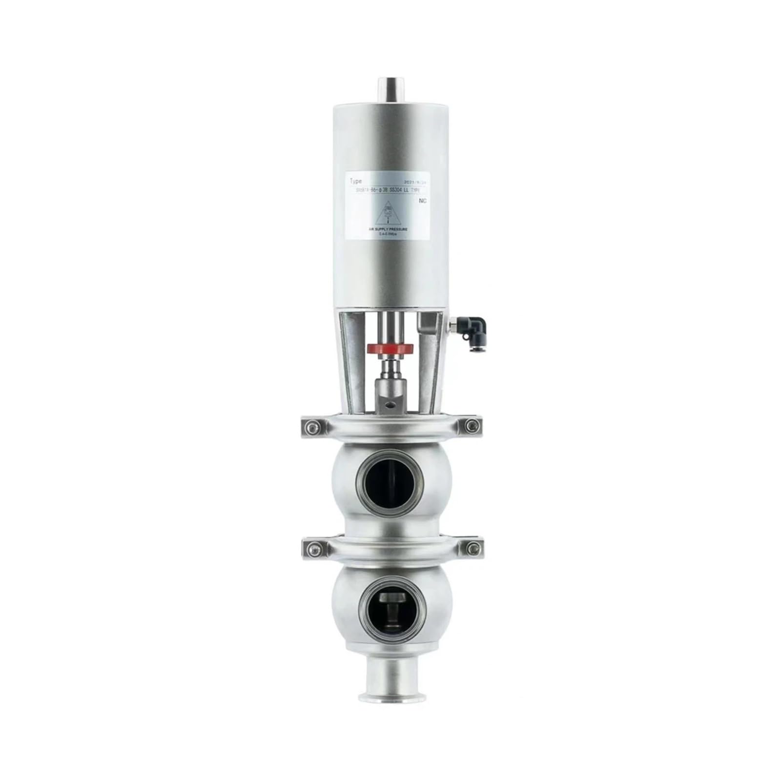 4" Tri Clamp OD 119MM Pneumatic Reversing Valve Actuator Single Acting Stainless Steel 304