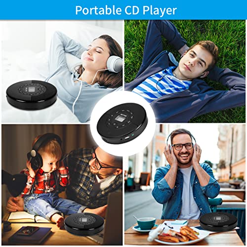 Cd Player Portable With Bluetooth Rechargeable Cd Player With Headphones Personal Walkman Cd Player For Car,Travel,Home,Personal Cd Player Built-In Speaker Stereo Compant Cd Player #TOP3