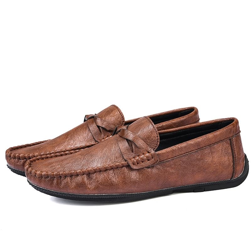 Men's Loafers Solid Color Round Toe Vegan Leather Loafer Shoes Flexible Comfortable Lightweight Party Fashion Slip-ons3
