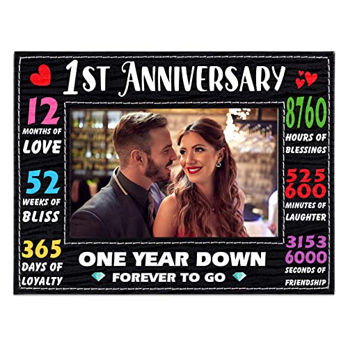 Whatsign 1St Year Anniversary Picture Frame Gifts For Her Him Couple One Year Anniversary First Anniversary Photo Frame Gifts For Boyfriend Girlfriends Husband Wife 1St Wedding Anniversary Frame Gifts #TOP5