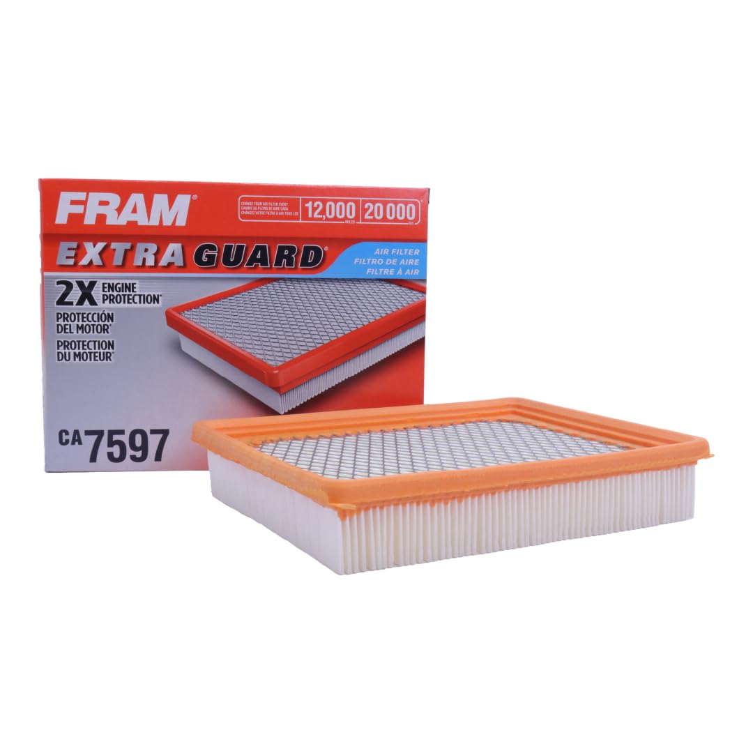 FRAM Extra Guard CA7597 Replacement Engine Air Filter for Select Chevrolet, Buick, Cadillac, Pontiac, Saturn and Oldsmobile Models, Provides Up to 12 Months or 12,000 Miles Filter Protection