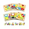 51oppwilbcl - Wooden Toddler Puzzles Toys for 1 2 3 Years Old Boys Girls, 6 Vehicle Shape Montessori Toys Easter Basket Stuffers Educational Blocks Birthday Gift Baby Learning Toy Age 1-3, 2-4