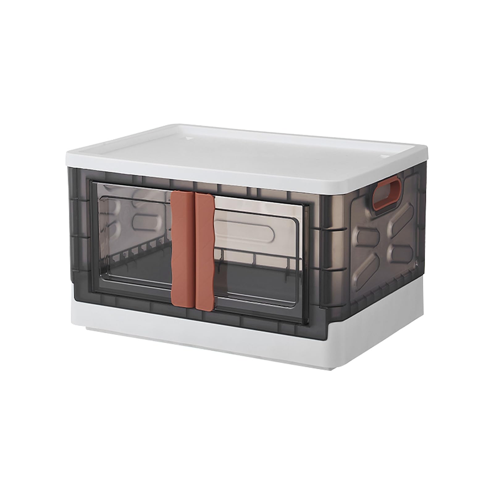 VANDHOME Storage Bins with Lids Collapsible Storage Bins, Closet Organizers and Storage 8.5 Gal Stackable Storage Bins Folding Storage Box with Door & Wheels for Dorm Room Closet Organize