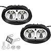 AllExtreme EXER8F2 2 LED Oval Projector Fog Light Auxiliary Waterproof Spot Beam Off-Road Driving Lamp for Motorcycle and Cars (20W, White Light, 2 PCS)
