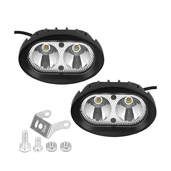 AllExtreme EXER8F2 2 LED Oval Projector Fog Light Auxiliary Waterproof Spot Beam Off-Road Driving Lamp for Motorcycle and Cars (20W, White Light, 2 PCS)