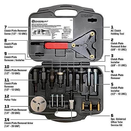 Powerbuilt Master AC Clutch Removal & Installation Tool Kit, Service Automotive AC Compressor Clutches, Holding Tool - Image 2