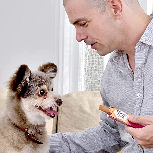 INABA Churu Rolls for Dogs, Grain-Free, Soft/Chewy Baked Chicken Wrapped Churu Filled Dog Treats, 0.42 Ounces Each Stick| 24 Stick Treats Total, Chicken and Salmon (24 Sticks) - image 6