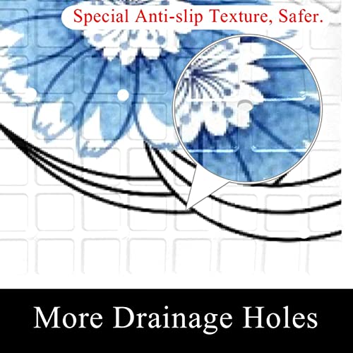 Tapis de bain antidérapant à trous de drainage et ventouses de sécurité - 3