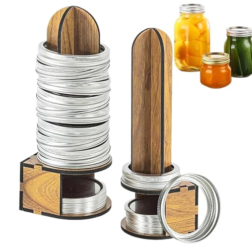 Soporte Para Tapas De Conservas | 2 Piezas Estante De Madera Para Almacenar Tapas De Tarros,Organizador De Anillos De Frascos Para Despensa Y Cocina Conservación De Alimentos Encurtidos Mermeladas