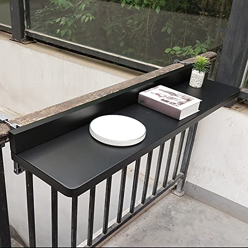 Table de bar de balcon extérieure pour garde-corps réglable et pliable - 2