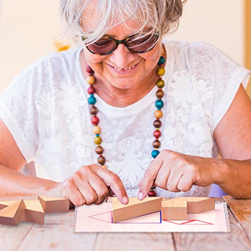 Image of Keeping Busy Tangram Dementia Activities for Seniors | Alzheimer Products for Elderly Patients | Fun Memory Game Toy & Cognitive Brain Puzzle for Senior Citizens w /Memory Loss or Alzheimers