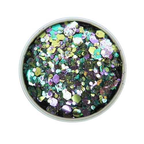 Dragonfly Biodegradable Glitter – Gold, Green, Purple Eco Glitter for Face, Body, Hair, Nails & Crafts – 6g Festival Cosmetic Pot