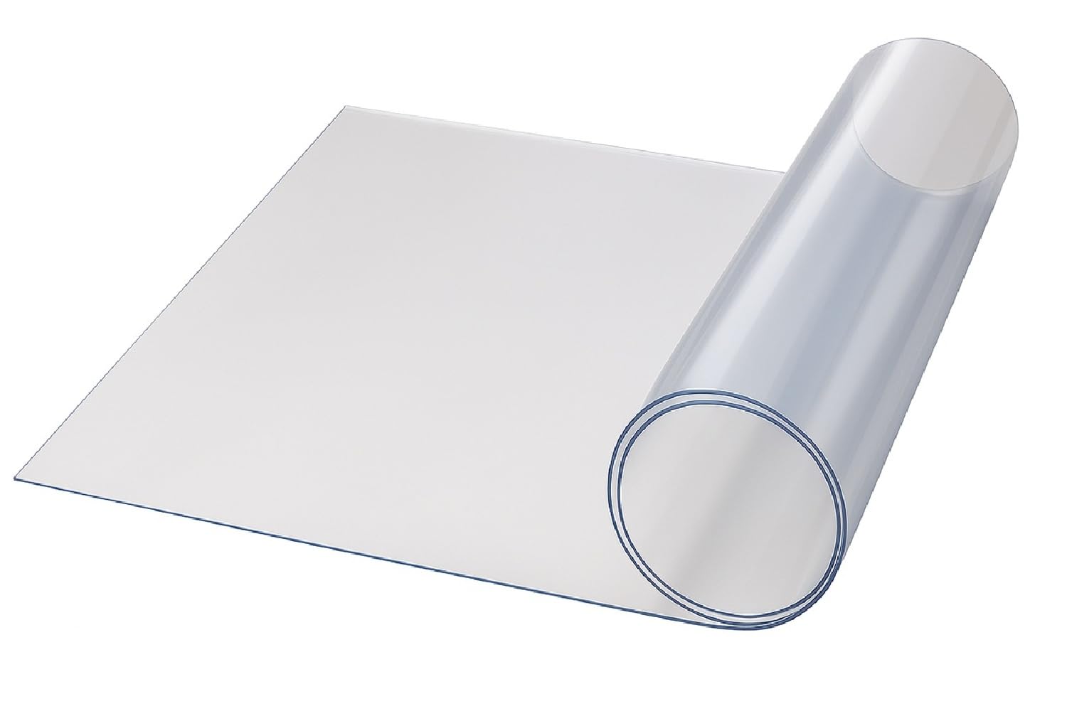 Bodenschutzmatte Transparent PVC Stärke 2 mm Breite 1 m Individuelle Länge Zuschneidbar Bürostuhl rutschfest Schreibtischunterlage 2,00 m x 1,00 m Transparent